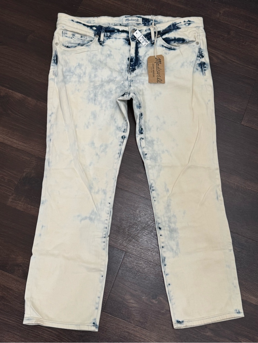 NWT Madewell Bleach Acid Wash Denim Jeans Skinny Cropped Size 34